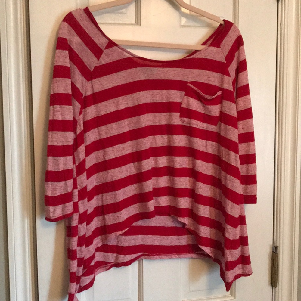 Urban Outfitters Red Striped Size Small Tee